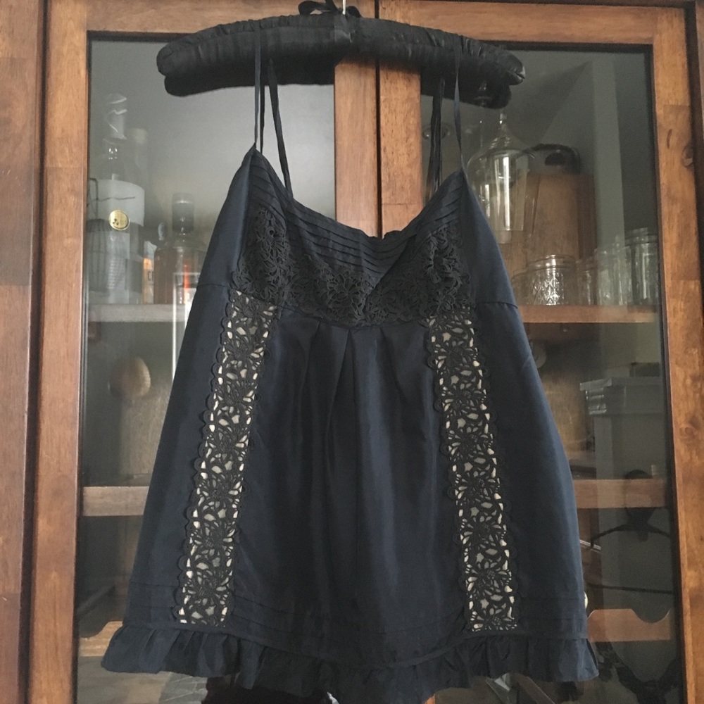 BCBG Silk & Lace Top